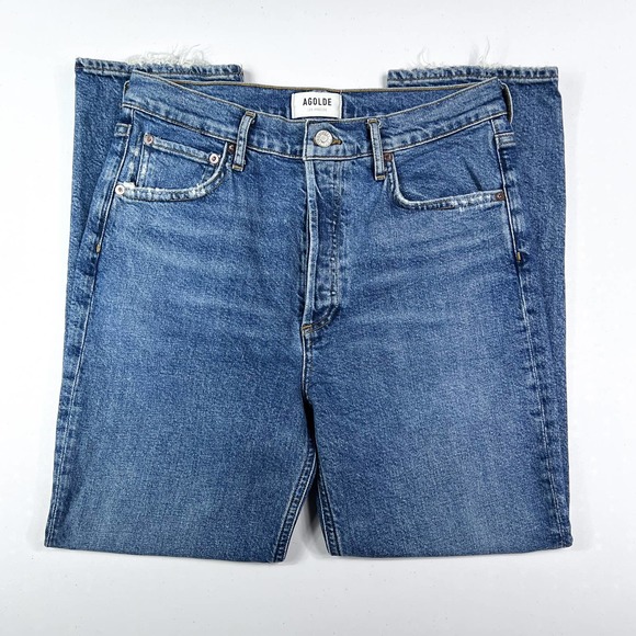 AGOLDE Riley High Rise Straight Crop Jeans Silence - Picture 7 of 11